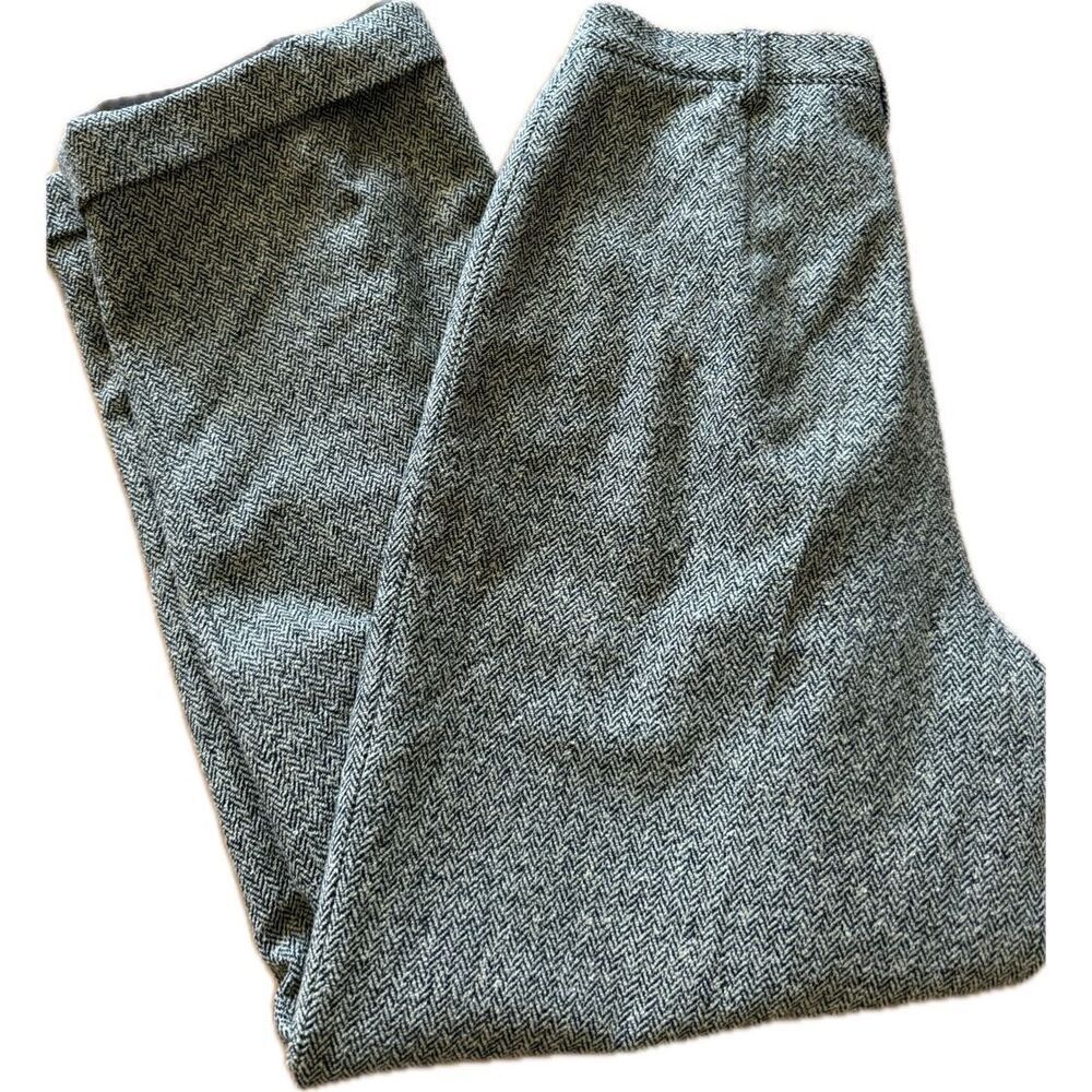 VTG J. Peterman Herringbone Pleated Lined Wool Dress Pants Women’s 8